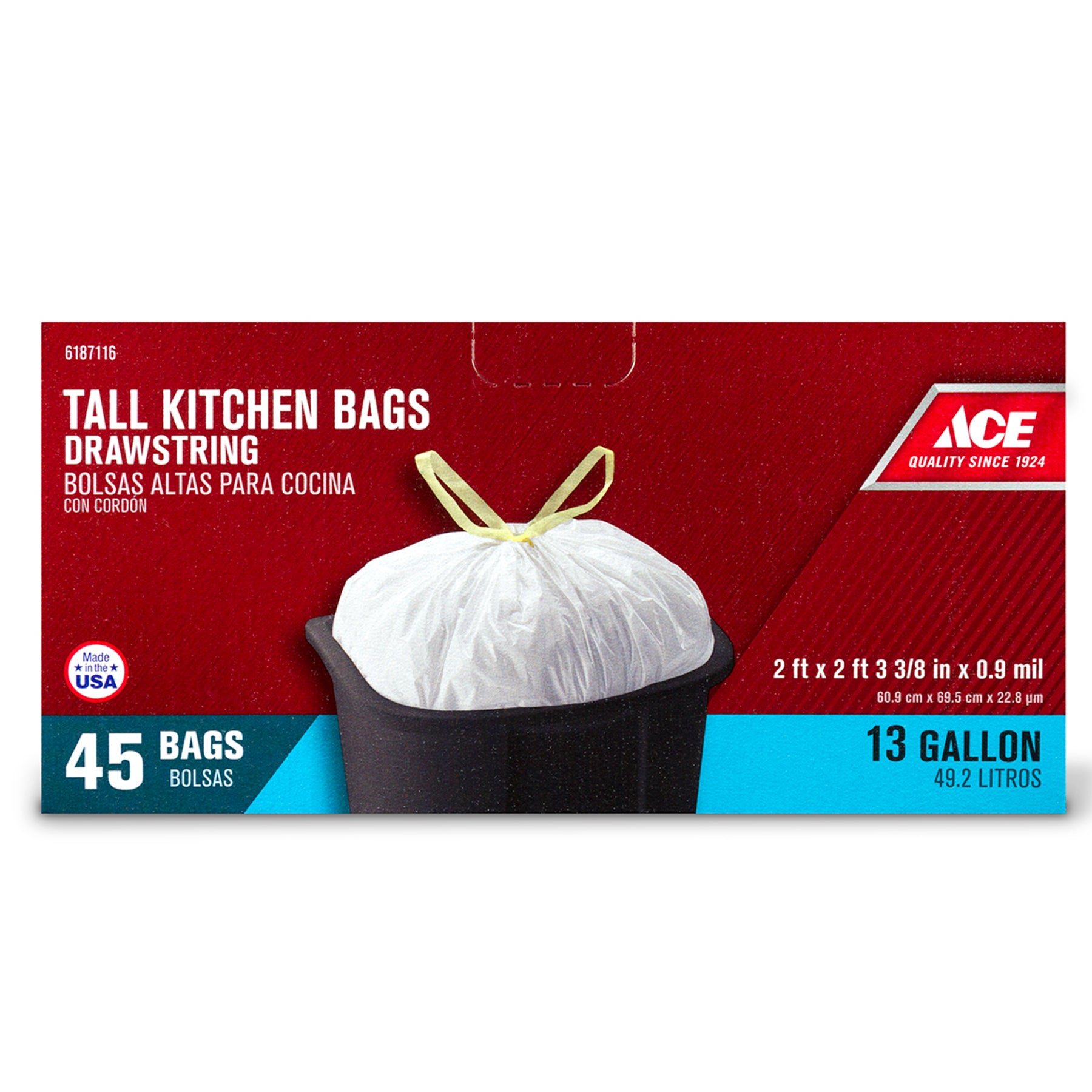 BOLSA PARA BASURA PARA COCINA 13GAL 110PZAS ACE