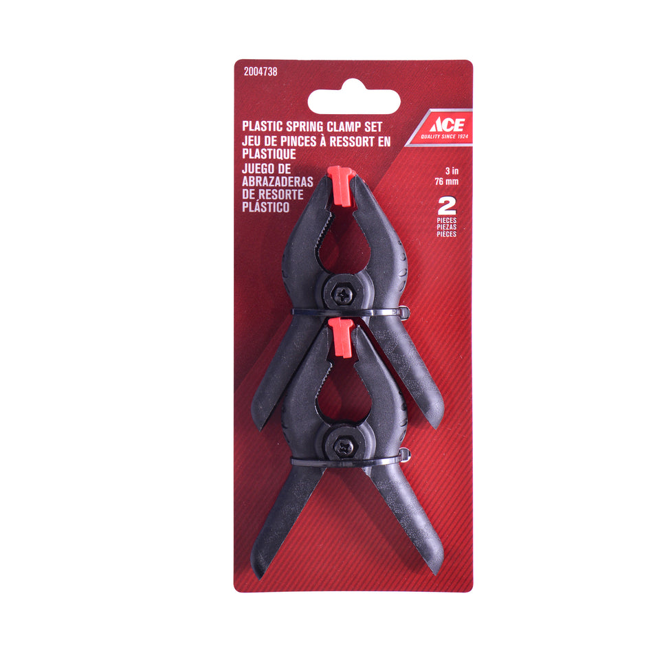 ACE PINZA DE RESORTE DE PLASTICO 3IN (76MM) 2PZ