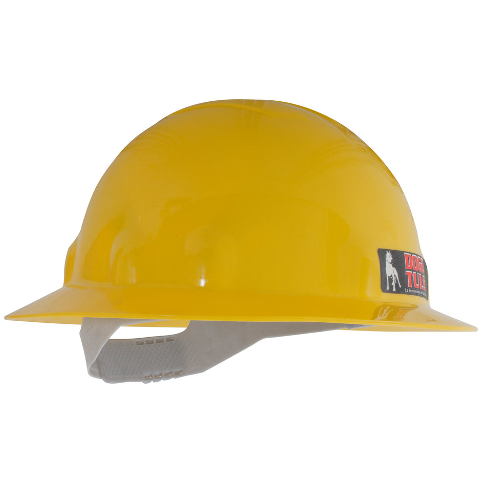 CASCO DE SEGURIDAD TIPO ALA ANCHA COLOR AMARILLO