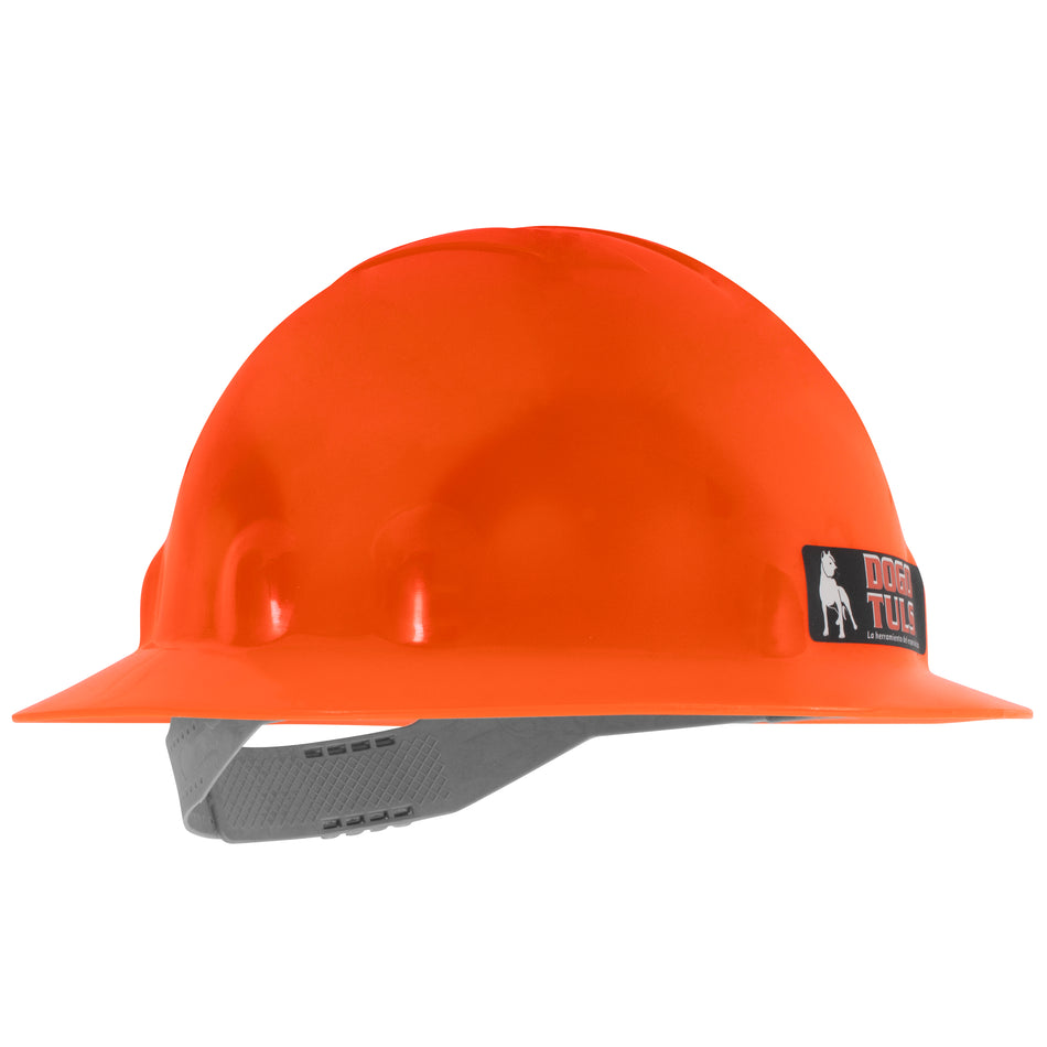 CASCO DE SEGURIDAD TIPO ALA ANCHA COLOR NARANJA