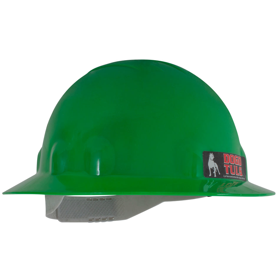 CASCO DE SEGURIDAD TIPO ALA ANCHA COLOR VERDE