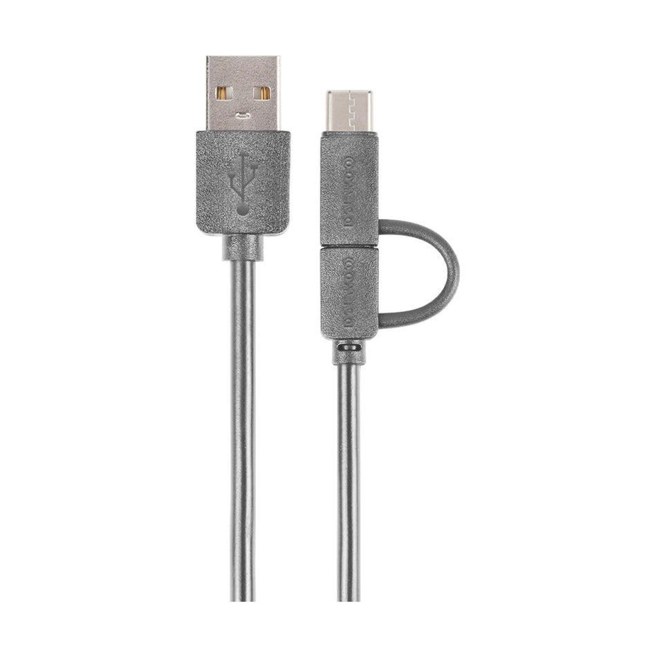 DAEWOO CABLE CARGADOR 2 EN 1 SALIDA MICRO USB Y TIPO C