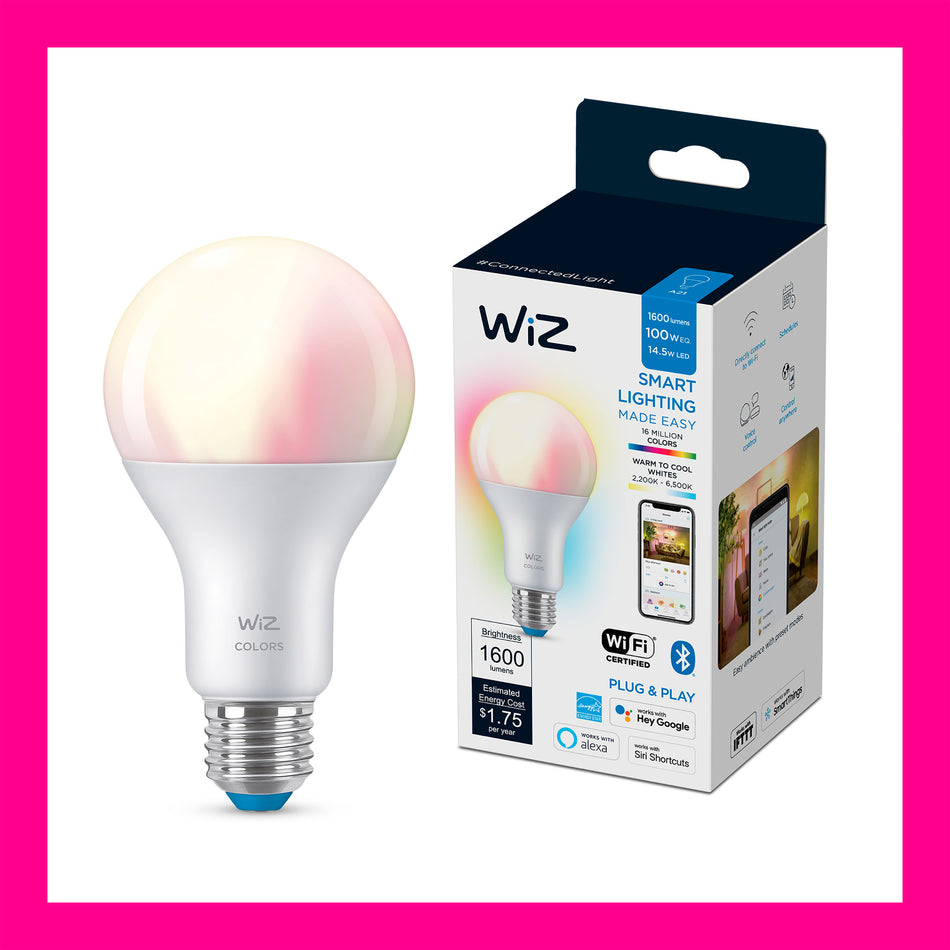 WiZ FOCO INTELIGENTE A21 LUZ CALIDA A FRIA Y MULTICOLOR CONTROLABLE POR WIFI 14.5W