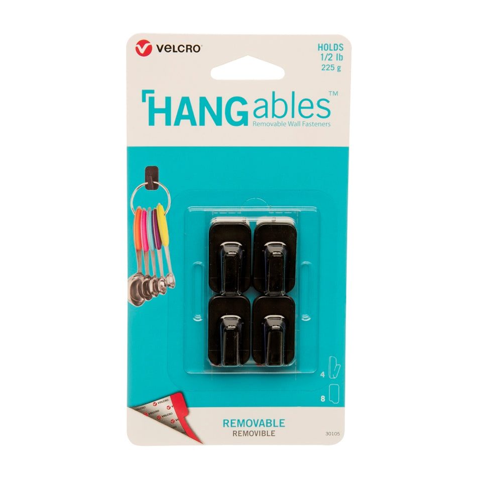 VELCRO GANCHOS SUJETADORES NEGRO PARA PARED REMOVIBLES CAP 225GR