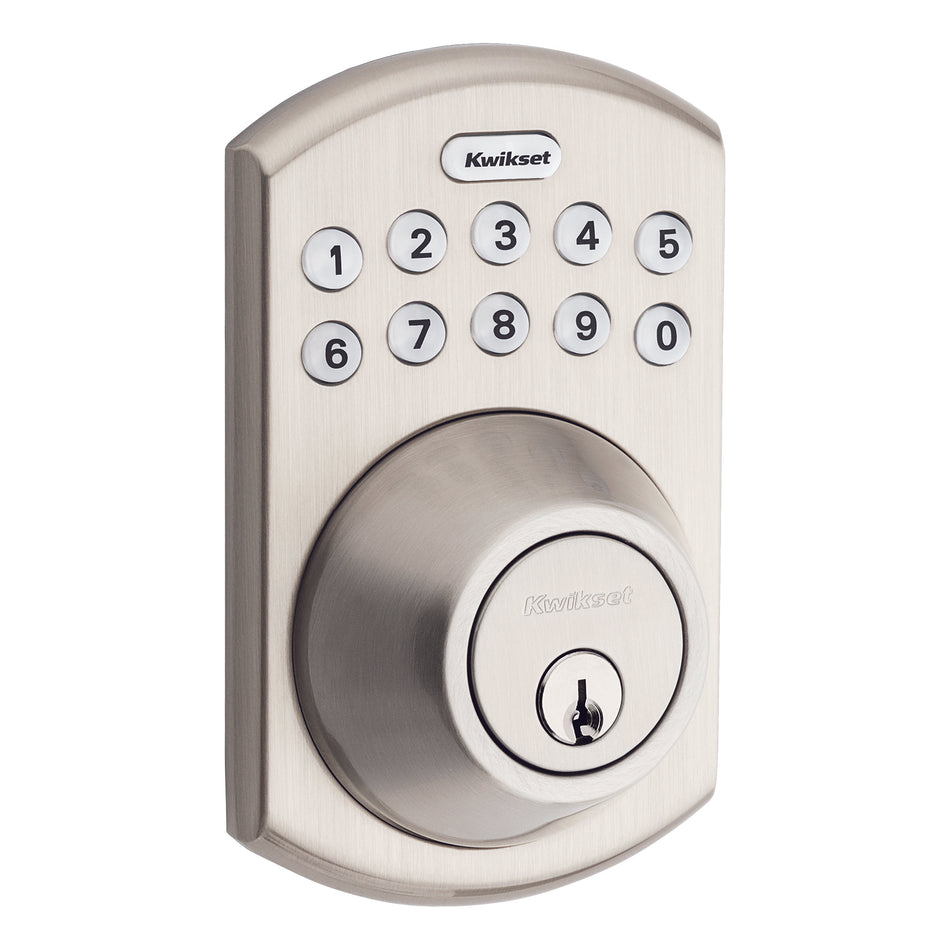 KWIKSET CERROJO ELECTRONICO 264 EN ACABADO NIQUEL SATIN CON HASTA 6 CODIGOS DE USUARIO DIFERENTES