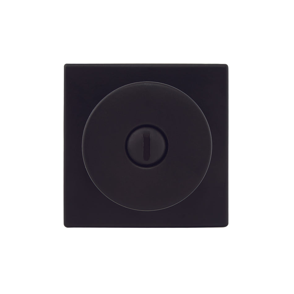 KWIKSET POMO BILBAO DE BAÑO O DORMITORIO EN ACABADO NEGRO MATE CON UN DISEÑO CONTEMPORANEO