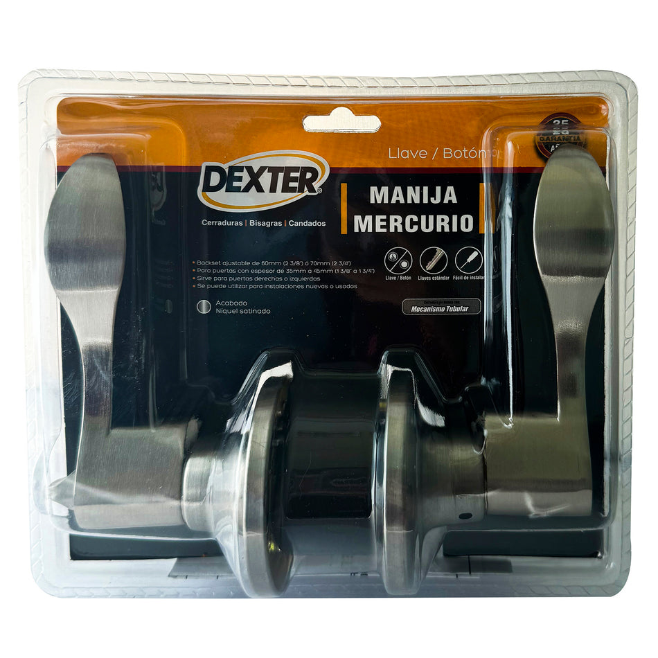 DEXTER CERRADURA  MANIJA MERCURIO 35-45MM C/LLAVE NS BP