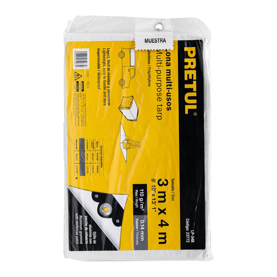 PRETUL LONA LP34B POLIETILENO 3 X 4 METROS BLANCA SP