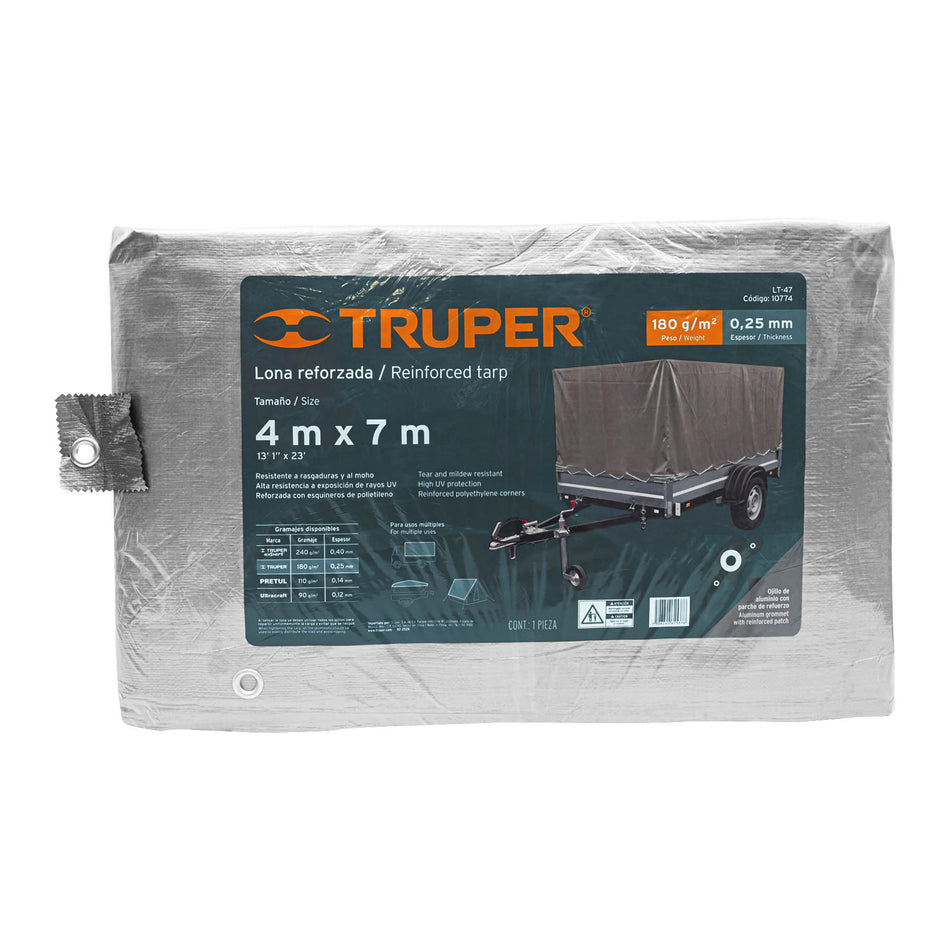 TRUPER LONA LT47 REFORZADA 4 X 7 GRIS REFORZADA TRUPER SP