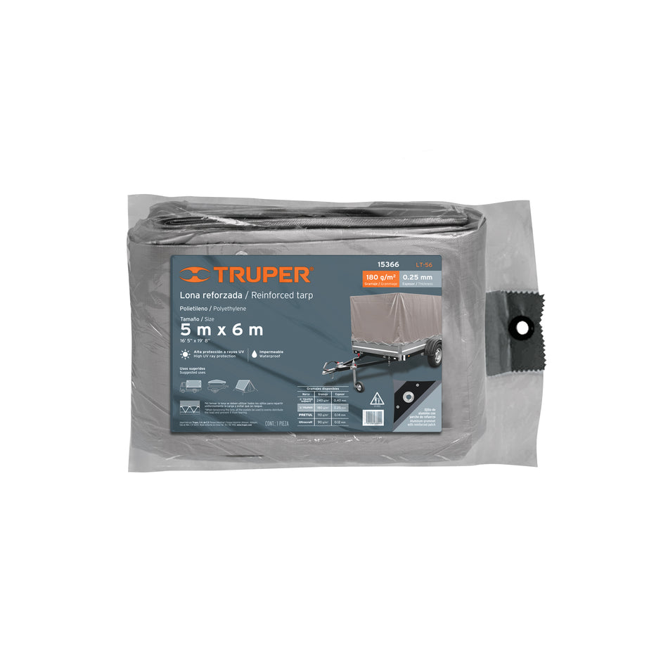 TRUPER LONA LT152 POLIETILENO 15 X 2 METROS REFORZADA GRIS SP