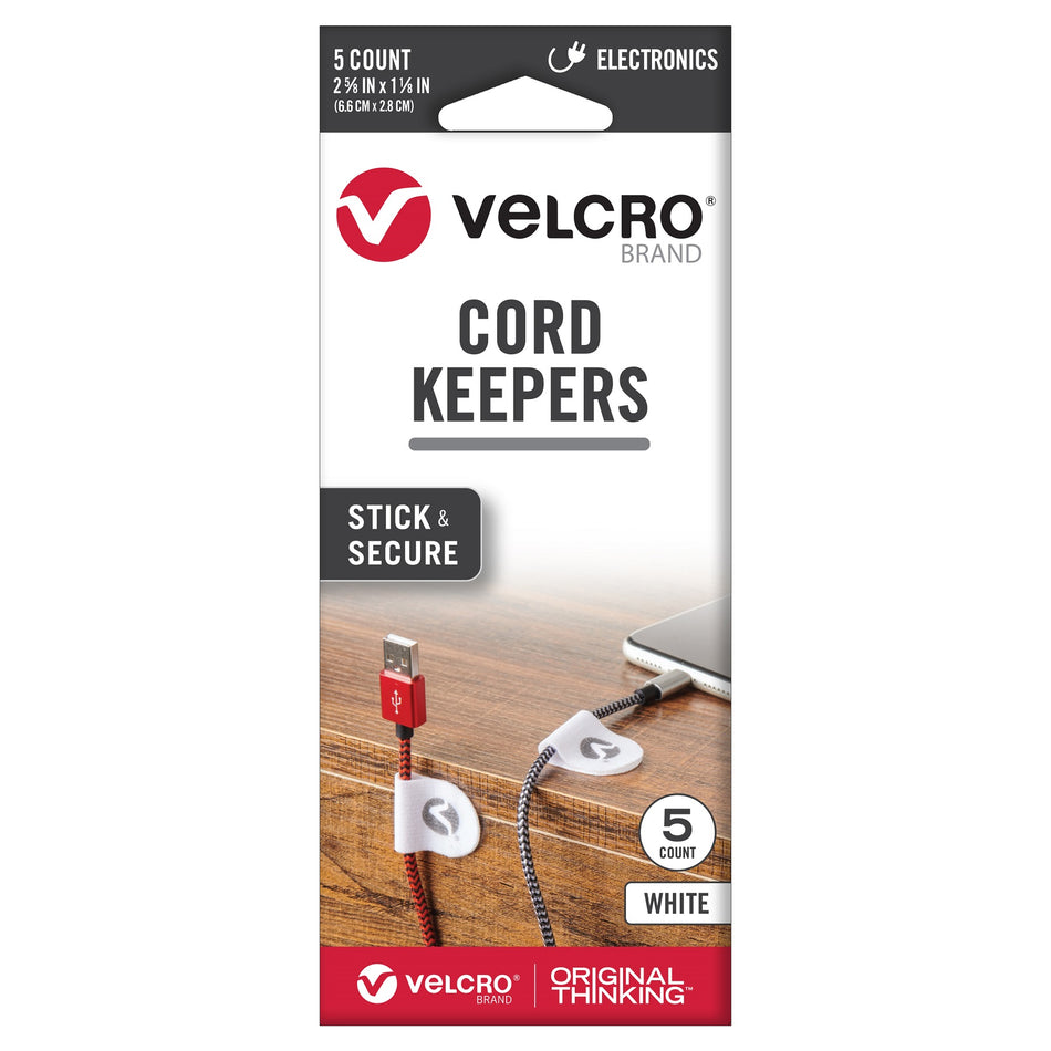 VELCROBRAND SOPORTE PARA CABLES, 5 PZS. 14.2X6.7CM, BLANCO