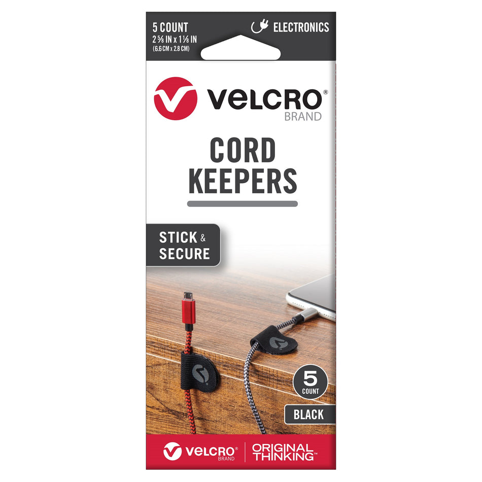 VELCROBRAND SOPORTE PARA CABLES, 5 PZS. 14.2X6.7CM, NEGRO