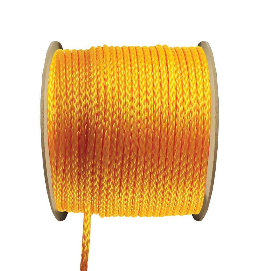 ACE CUERDA AMARILLA TRENZADA HUECA DE 1/4 DE PULGADA X 1000 PIES (0.64 CM X 305 M)