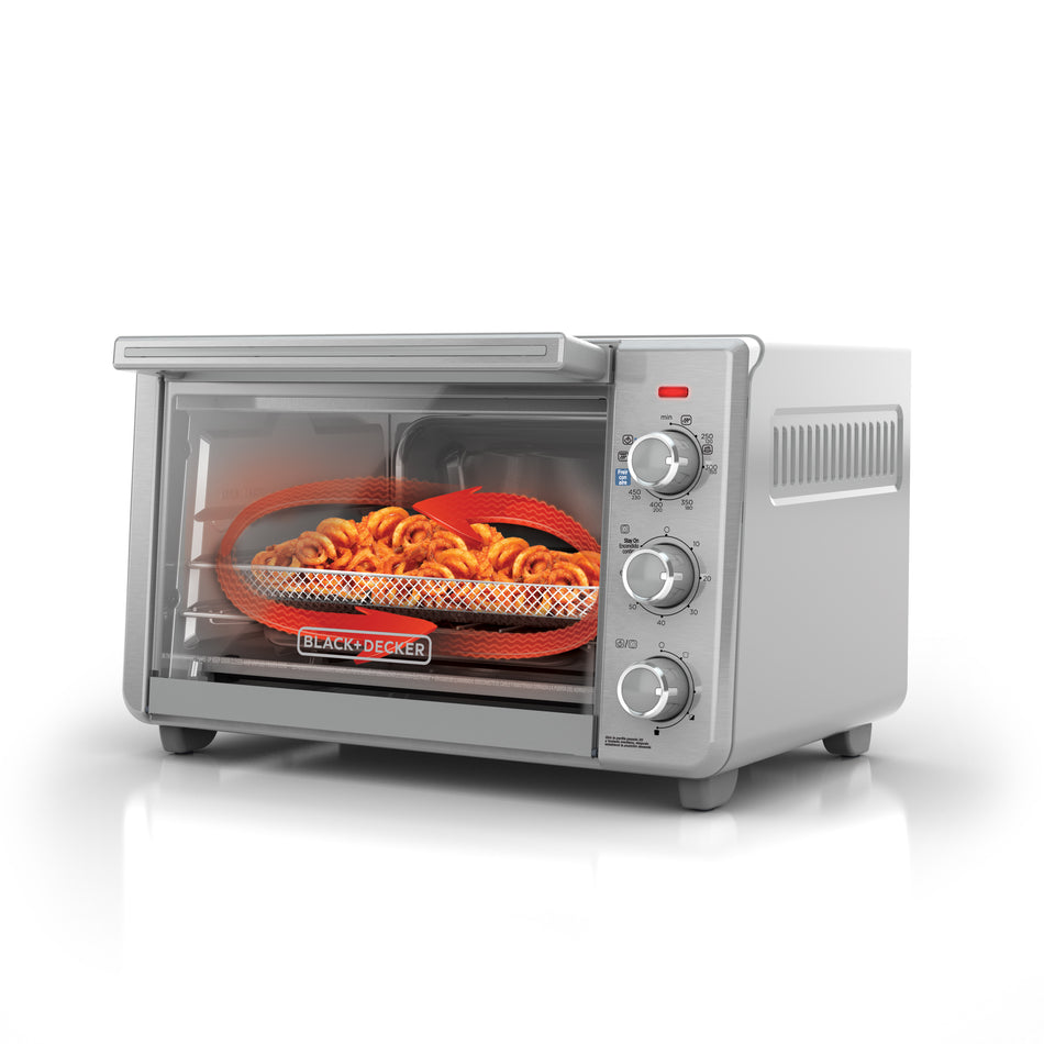 BLACK AND DECKER HORNO ELÉCTRICO FREIDORA DE AIRE 2 EN 1 HORNEA Y FRÍE CON AIRE