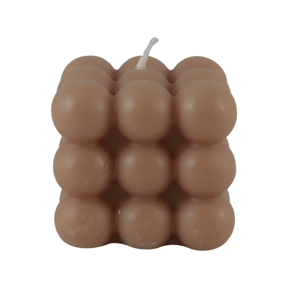 CONCEPTS LIFE VELA CUBO BURBUJA BEIGE 6.2X6.2X5.9CM