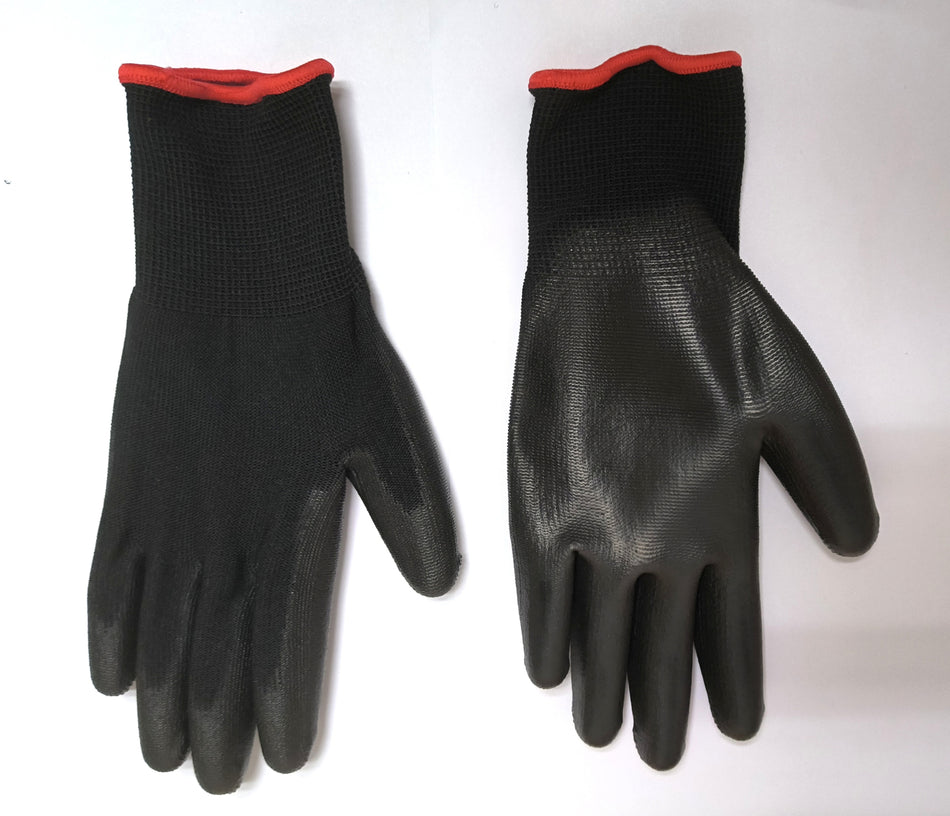 GUANTES DE TRABAJO ACE CON REVESTIMIENTO DE POLIURETANO NEGRO S