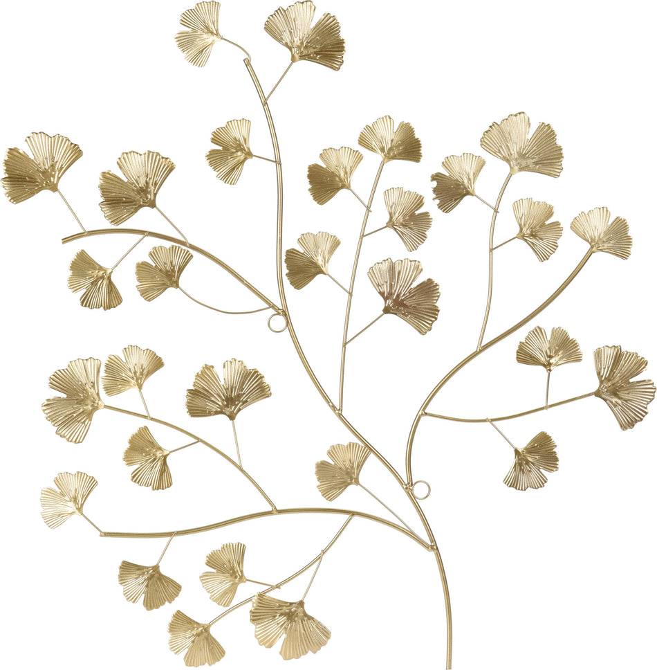 HOME AND STYLING FLORES METAL MURAL 60X53CM ORO