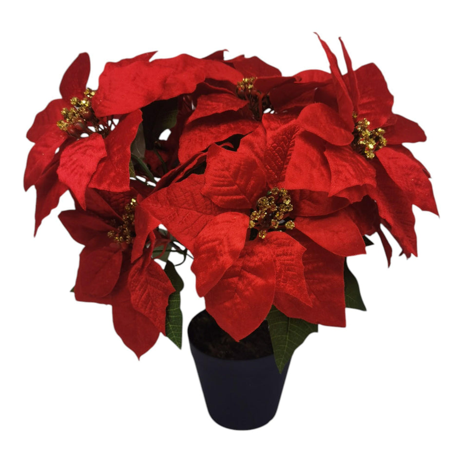 SANTINI POINSETTIA CON POTE 40CM ROJO