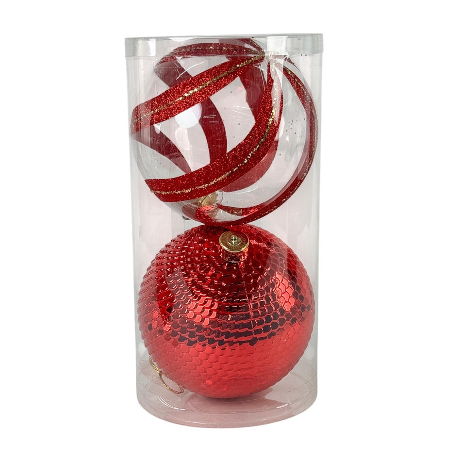 SANTINI JG BOLAS DECOR 150MM 2PZ 15.2X15.2X29.5CM ROJO