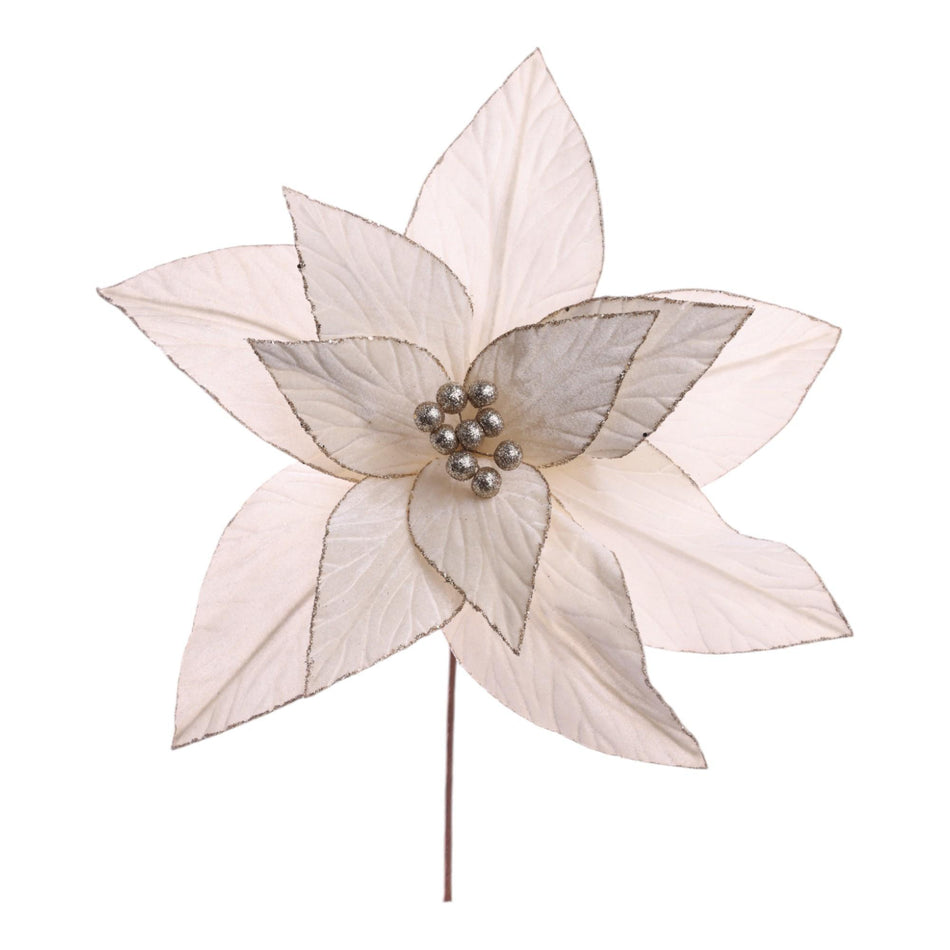 SANTINI POINSETIA DECOR X44X40CM CREMA