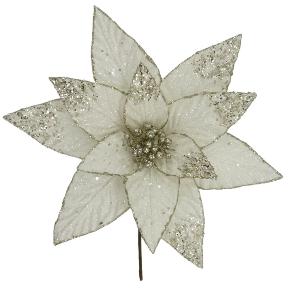 SANTINI POINSETIA DECOR X33X30CM CREMA