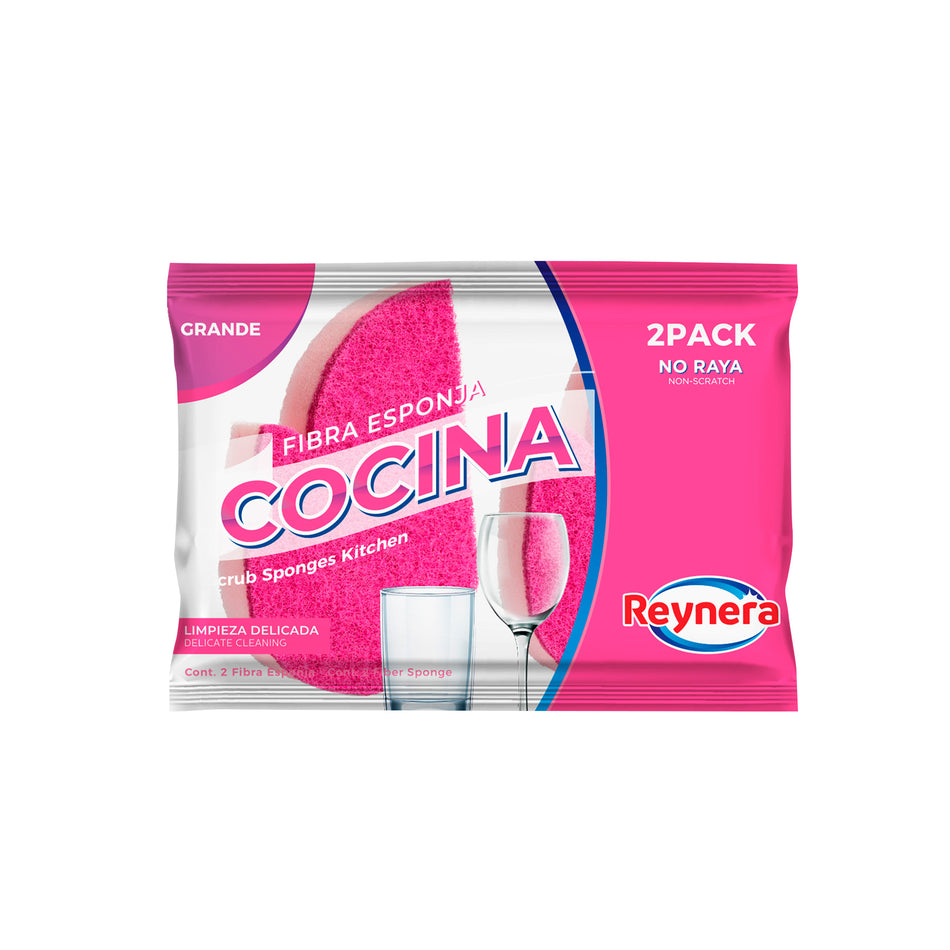 REYNERA TWO PACKFIBRA ESPONJA COCINA NO RAYA