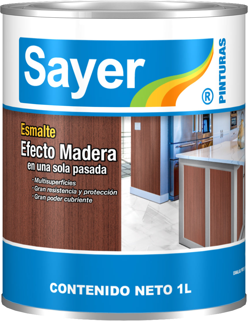 SAYER ESMALTE EFECTO MADERA CENIZA 1L