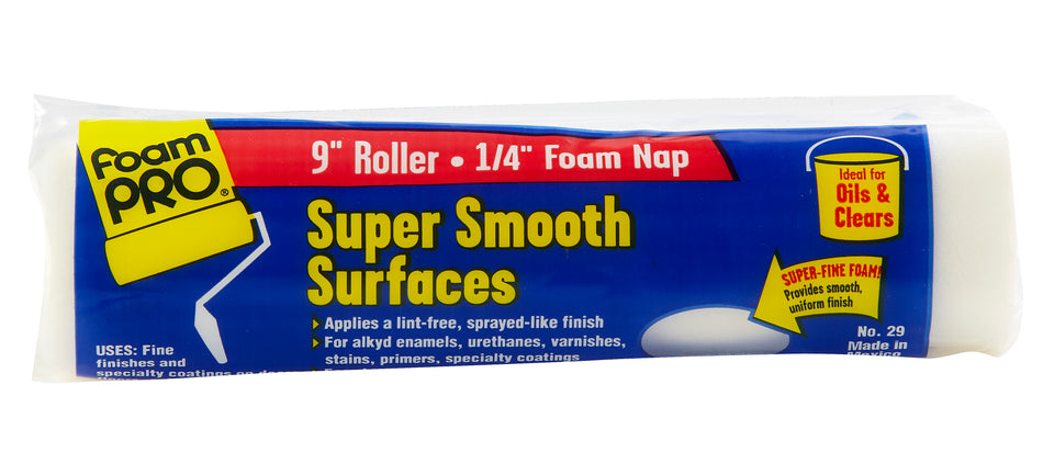 FOAM PRO RODILLO PARA SUPERFICIES SUPER LISAS ACABADO FINO 9 X 1/4IN (22.86 X 0.64CM)