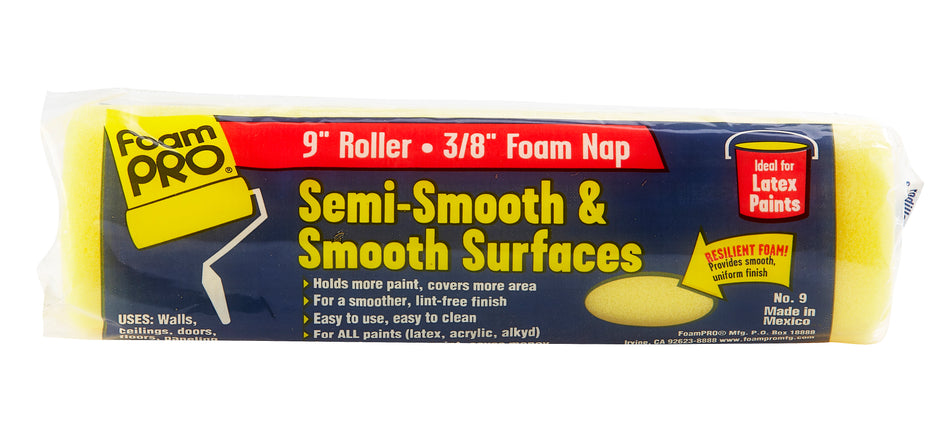 FOAM PRO RODILLO PARA SUPERFICIES SEMILISAS Y LISAS 9 X 3/8IN (22.86 X 0.95CM)