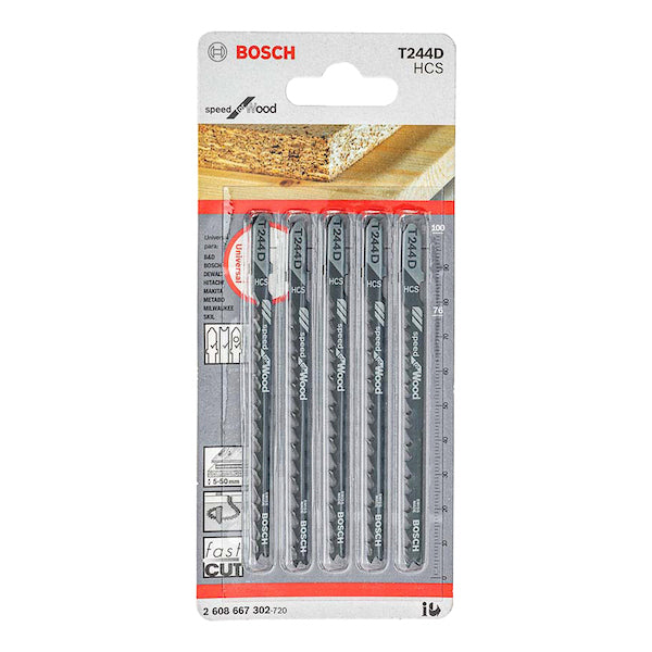 BOSCH SEGUETA T244D SPEED FOR WOOD 5PIEZAS