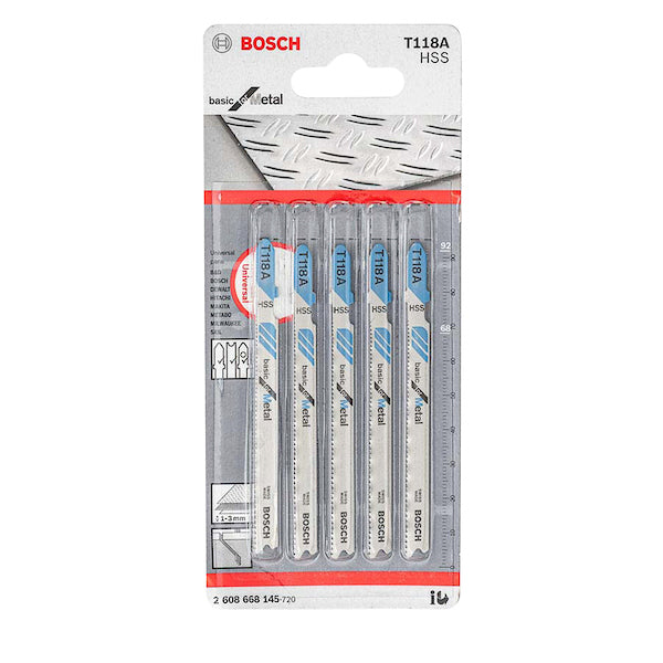 BOSCH SEGUETA T118A BASIC FOR METAL 5PIEZAS