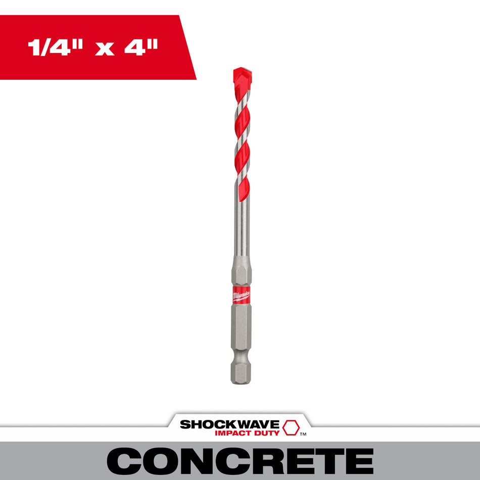 MILWAUKEE BROCA CON PUNTA DE CARBURO 1/4PLX2PLX4PL