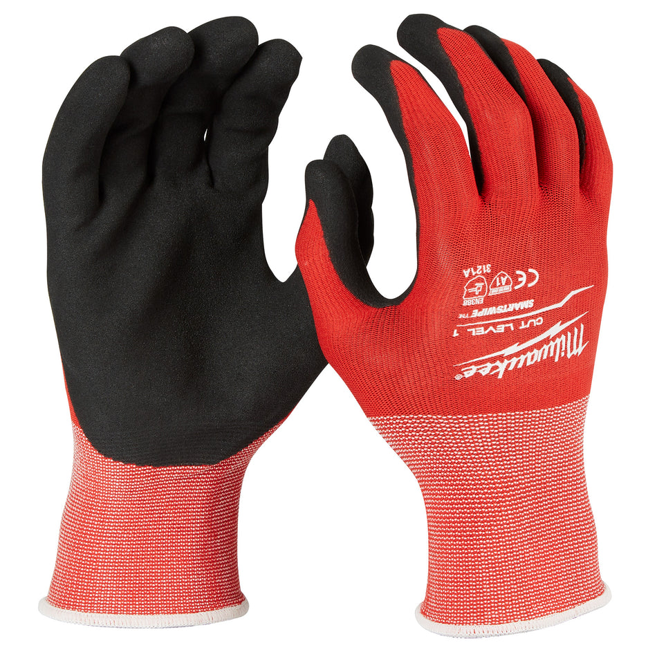 MILWAUKEE GUANTES ANTICORTE NIVEL 1 BAÑADOS EN NITRILO S