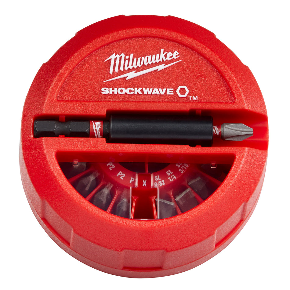 MILWAUKEE JUEGO DE 22 PIEZAS EN ESTUCHE REDONDO SHOCKWAVE