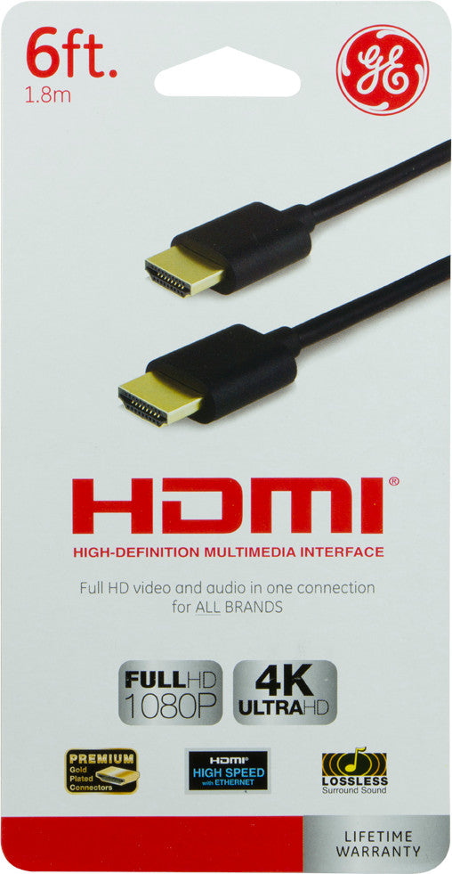 GE CABLE HDMI BASICO 6FT NEGRO
