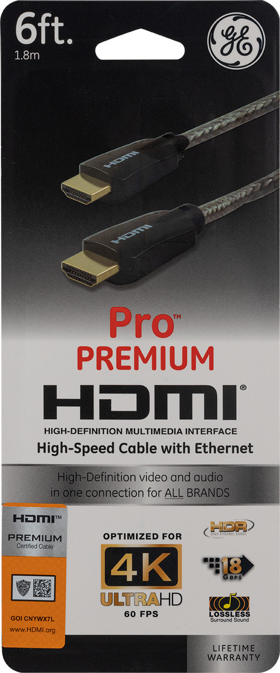 GE CABLE HDMI PRO 6FT NEGRO