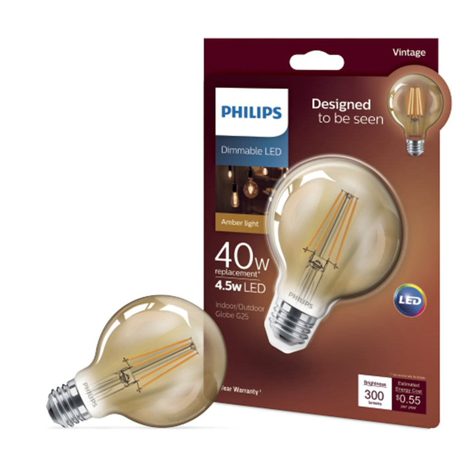 PHILIPS FOCO LED VINTAGE G25 DIMEABLE 4.5 WATTS