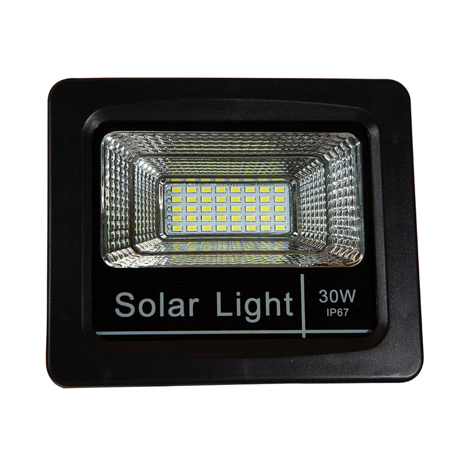 LAMPARA SOLAR PARA EXTERIOR LUZ LED 30W 6500K LUZ BLANCA IP64
