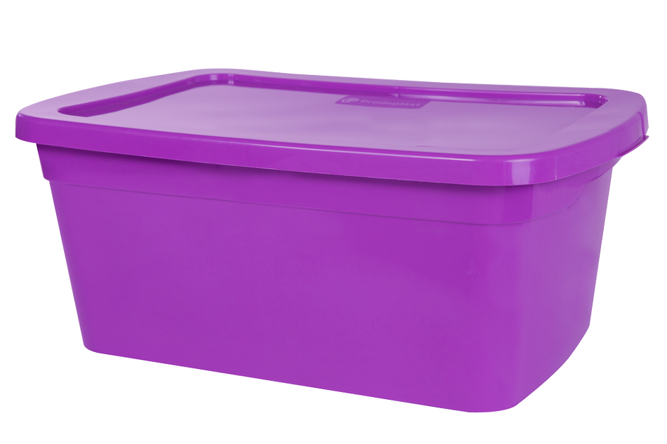 PRODEPLAST CAJA ORGANZADORA DE PLASTICO COLOR MORADO 23 LTS