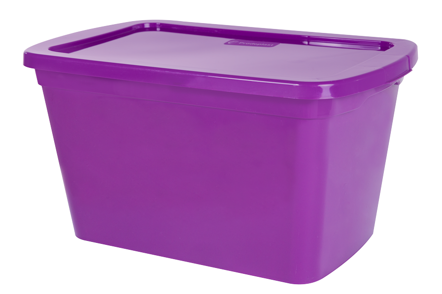 PRODEPLAST CAJA ORGANZADORA DE PLASTICO COLOR MORADO 15 LTS