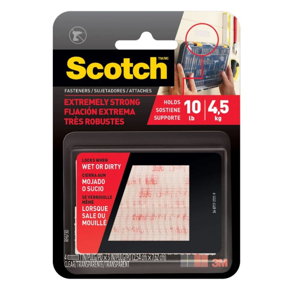 SCOTCH SUJETADORES EXTREME TRANSPARENTES 2.5CMX7.6CM 2PZ