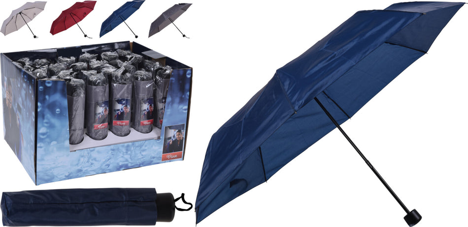 PIOVE PARAGUAS PLEGABLE 53CM VARIEDAD DE 4 COLORES AZUL GRIS MAGENTA Y GRIS OSCURO