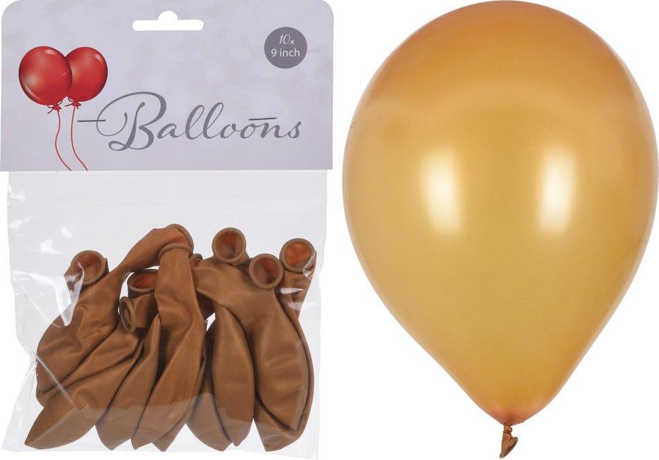 PARTY COLLECTION BOLSA 10 GLOBOS METALICOS COLORES 9 PULGADAS