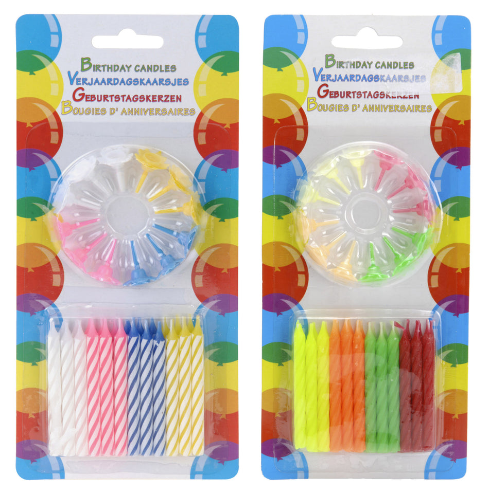 PARTY COLLECTION VELAS DE CUMPLEAÑOS 24UDS 2SRT