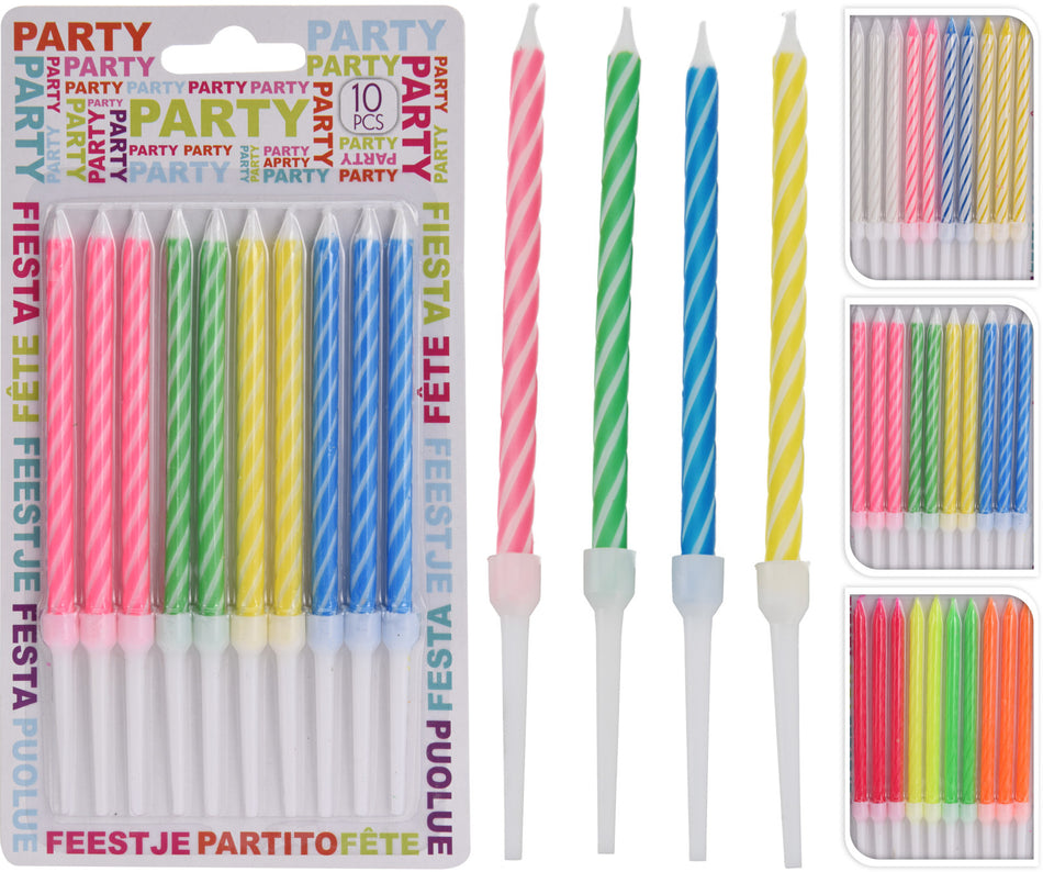 PARTY COLLECTION VELAS DE FIESTA COLORES