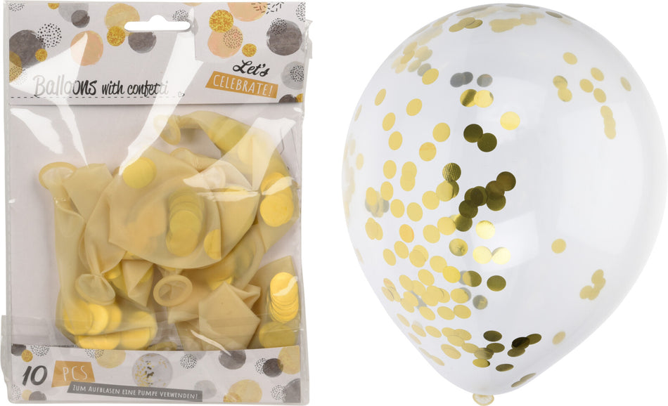 PARTY COLLECTION GLOBOS CONFETTI DORADO