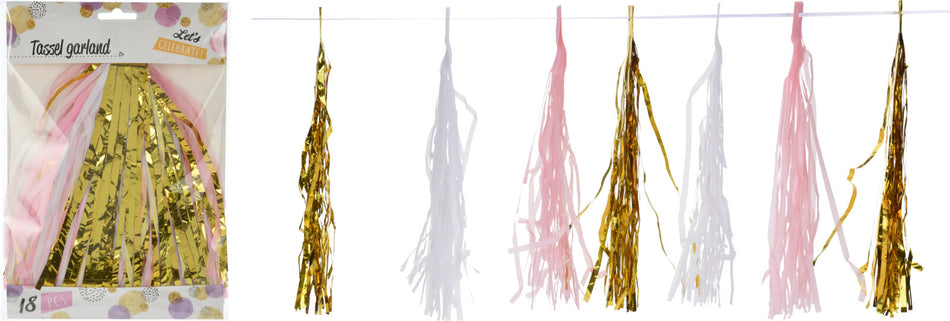 PARTY COLLECTION GUIRNALDA ROSA Y DORADO