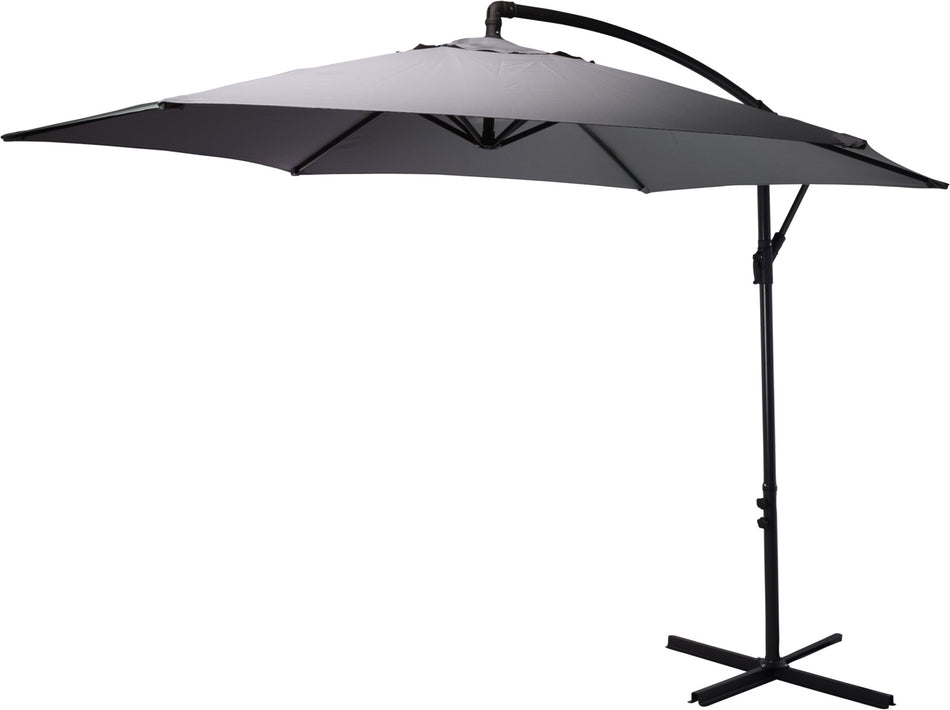 PRO GARDEN PARASOL 300CM PIE LATERAL COLOR CARBON PALO METAL